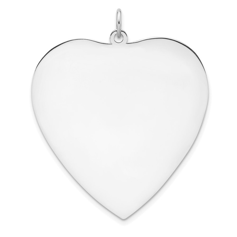 Sterling Silver Rh-plt Engraveable Heart Polished Front/Back Disc Charm - QM-20B0FB74-6539