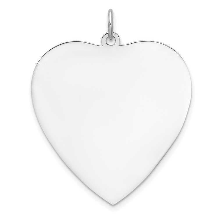 Sterling Silver Rh-plt Engraveable Heart Polished Front/Back Disc Charm - QM-AB743859-5806
