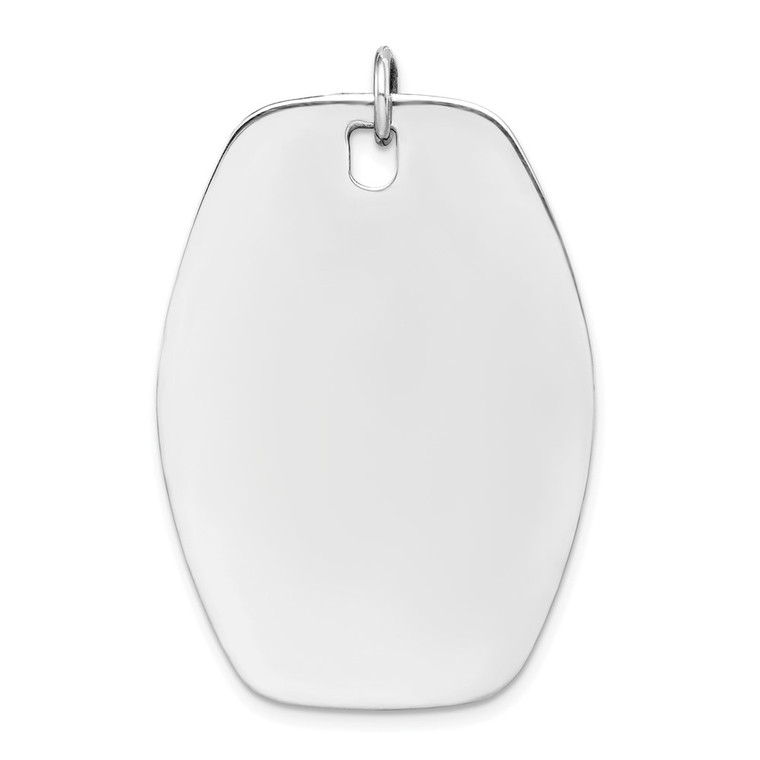 Sterling Silver Rh-plt Engraveable Polished Front/Satin Back Disc Charm - QM-132D531B-3004
