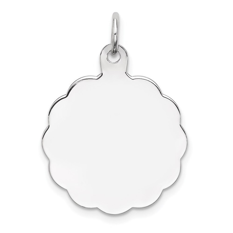 Sterling Silver Rh-plt Engraveable Polished Front/Satin Back Disc Charm - QM-2B7F0005-7467