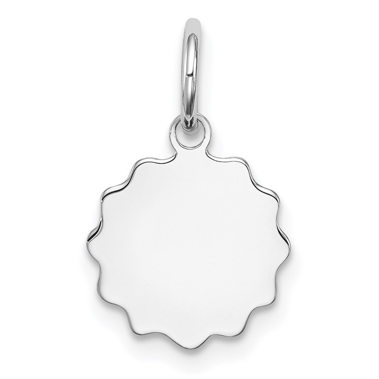 Sterling Silver Rh-plt Engraveable Polished Front/Satin Back Disc Charm - QM-620F4B32-5866