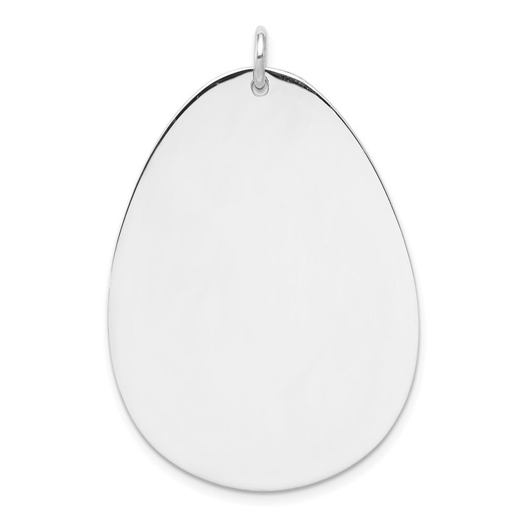 Sterling Silver Rh-plt Engraveable Polished Front/Satin Back Disc Charm - QM-E79C83E0-6080