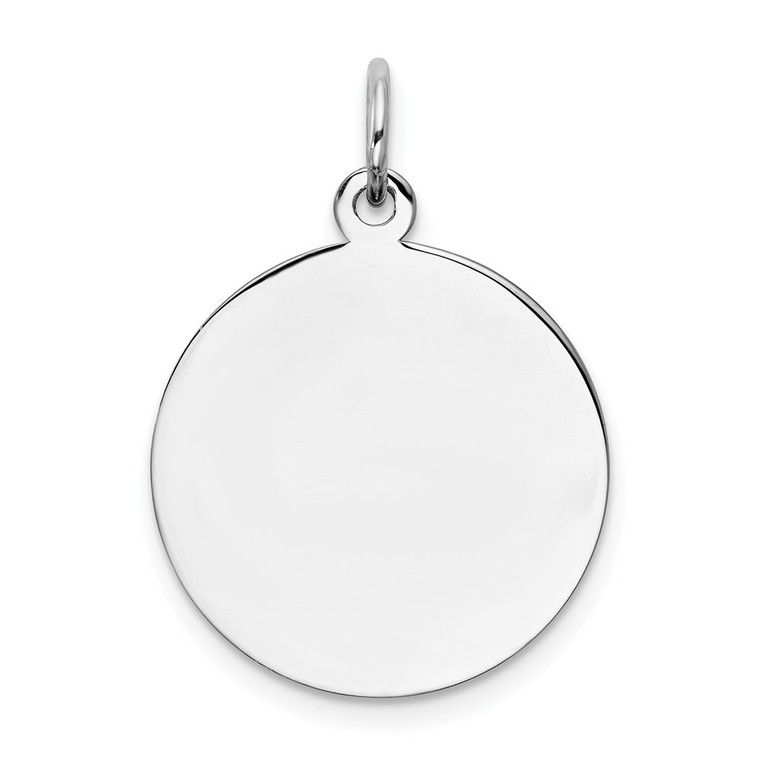 Sterling Silver Rh-plt Engraveable Round Polished Front/Back Disc Charm - QM-0161315A-3619