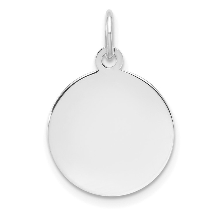 Sterling Silver Rh-plt Engraveable Round Polished Front/Back Disc Charm - QM-7F08AFA8-7761
