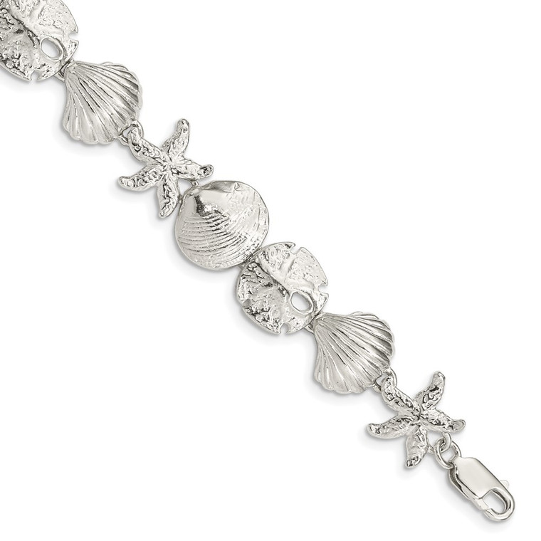 Sterling Silver Seashells Bracelet - QA-79F36044-8154