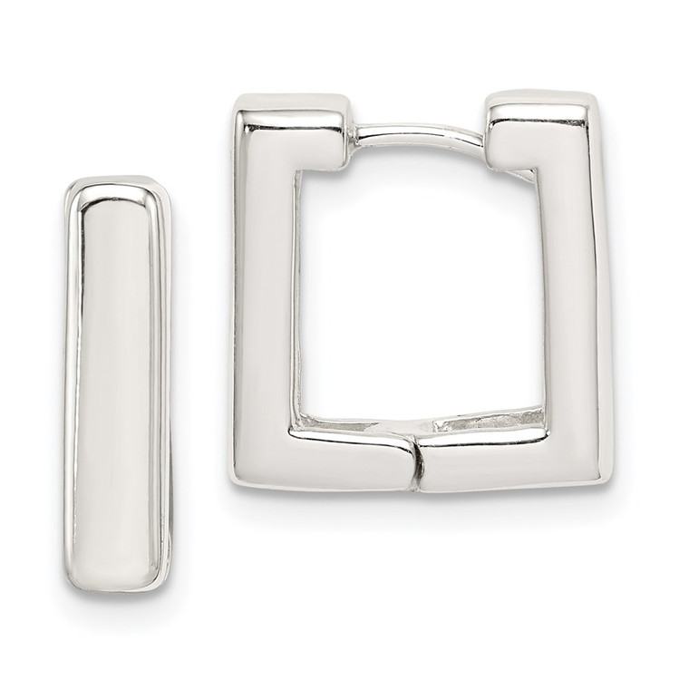 Sterling Silver Square Hinged Hoop Earrings - QE-17C80E94-6367