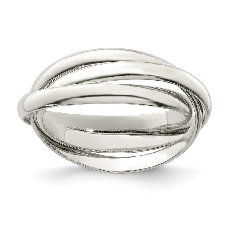 Sterling Silver Triple Intertwining Ring - QR-D08B7DBC-4233