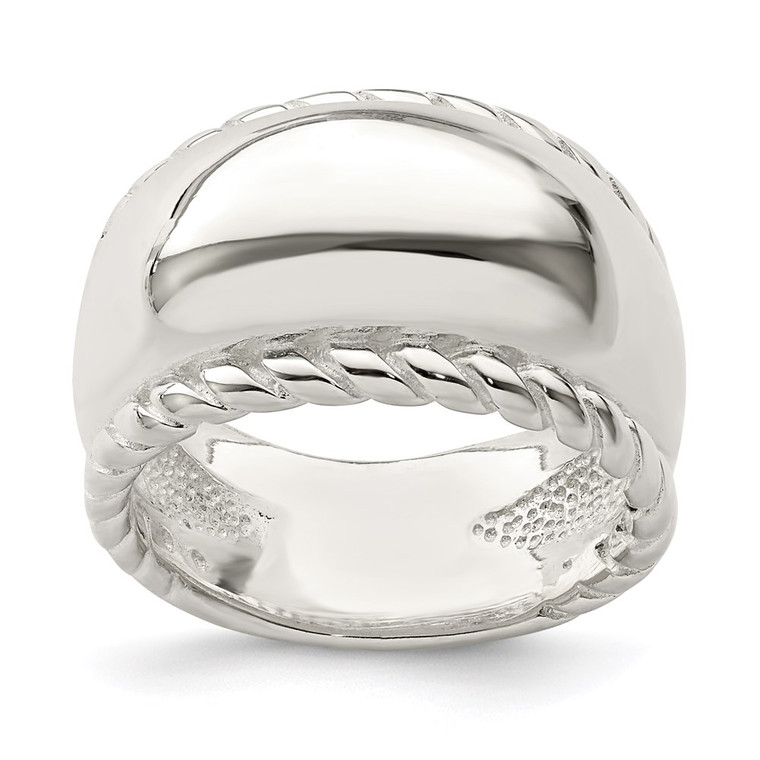 Sterling Silver Twisted Dome Ring - QR-966289A9-4745