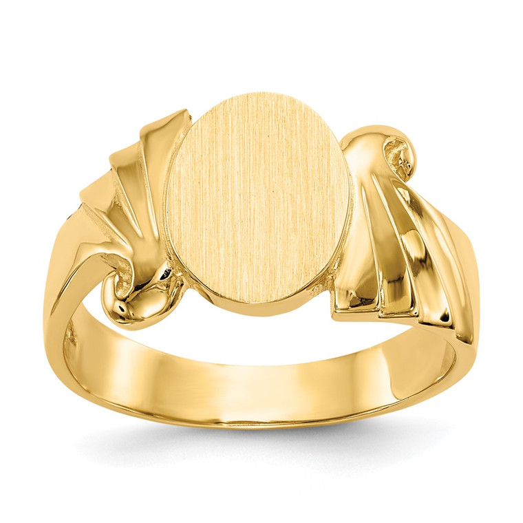 14k 8.5x10.0mm Open Back Signet Ring - CH-466398F7-8425