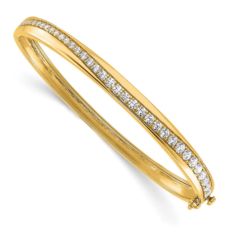 True Origin 14k 1 5/8 carat Lab Grown Diamond VS D E F 6.75 inch Bangle - BM-0D72CBE6-8483