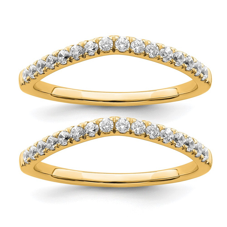 True Origin 14k 1/2 carat Lab Grown Diamond VS DEF Set of Two Wedding Bands - RM-A89851F3-4622