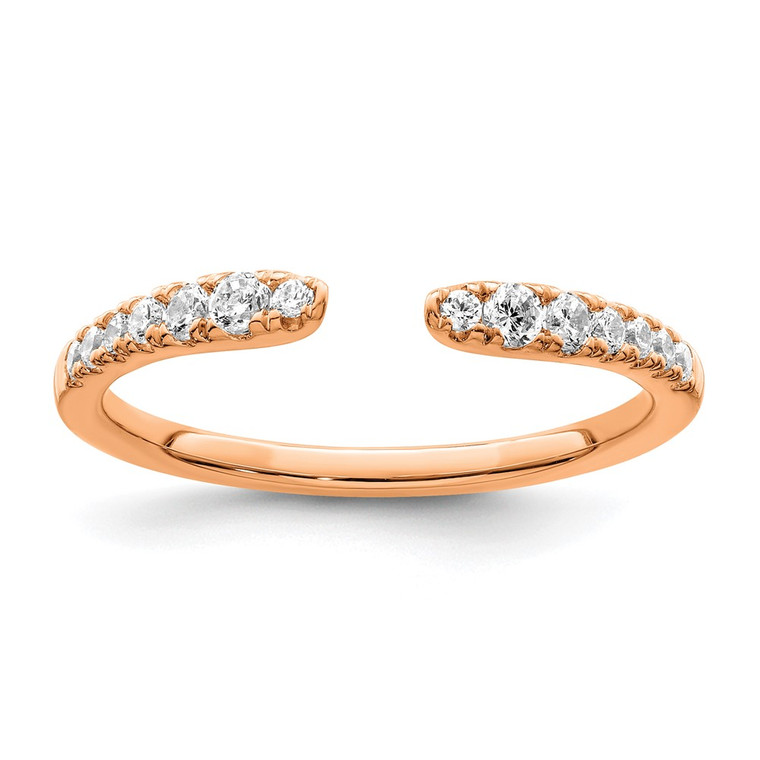 True Origin 14k Rose Gold 1/4 carat Lab Grown Diamond VS  D E F  Fancy Band
