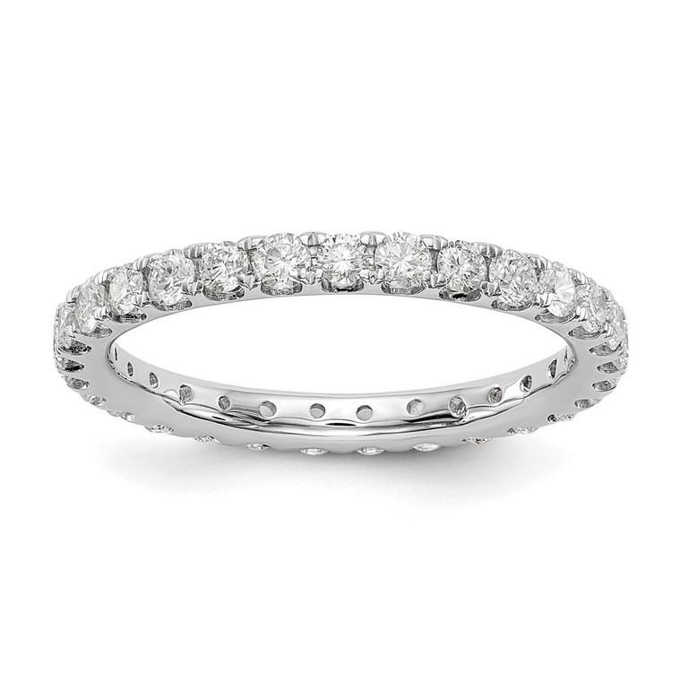 True Origin 14K White Gold 1 carat Lab Grown Diamond VS  D E F Size 6.5  Eternity Ring