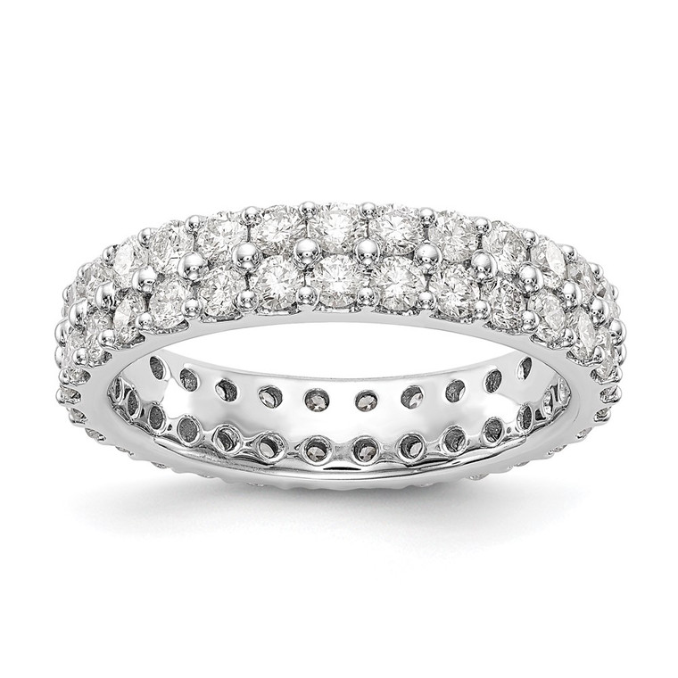 True Origin 14K White Gold 2 carat Lab Grown Diamond VS  D E F  Size 6.5 Eternity Band