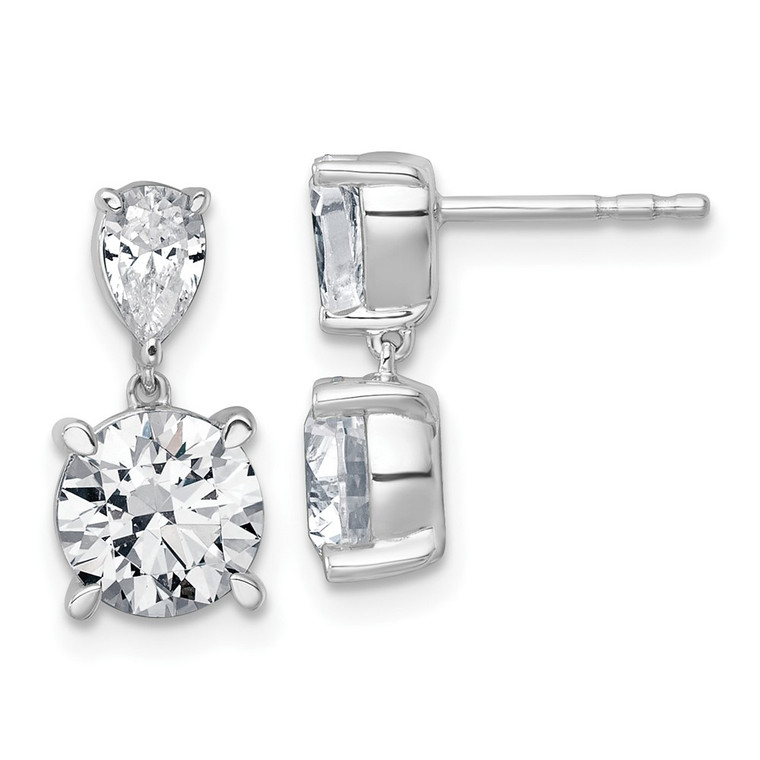 True Origin 14k White Gold 3 carat Lab Grown Diamond VS DEF Post Dangle Earrings