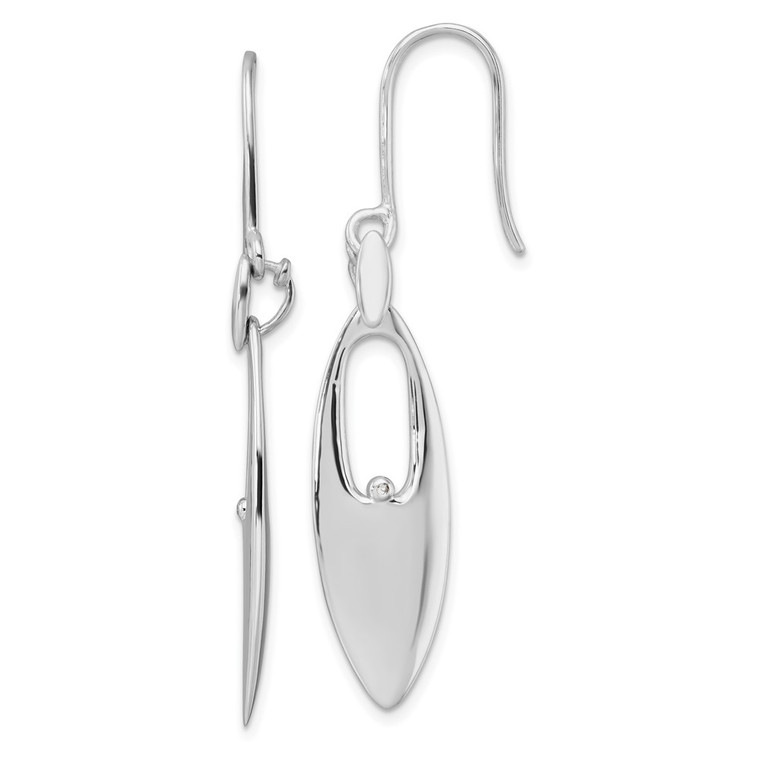 White Ice Sterling Silver Rhodium-plated Diamond Shepherd Hook Dangle Earrings - QW-46EBF142-8055