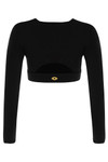 black long sleeve top with cutouts black long sleeve top with cutouts