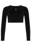 black long sleeve top with cutouts black long sleeve top with cutouts