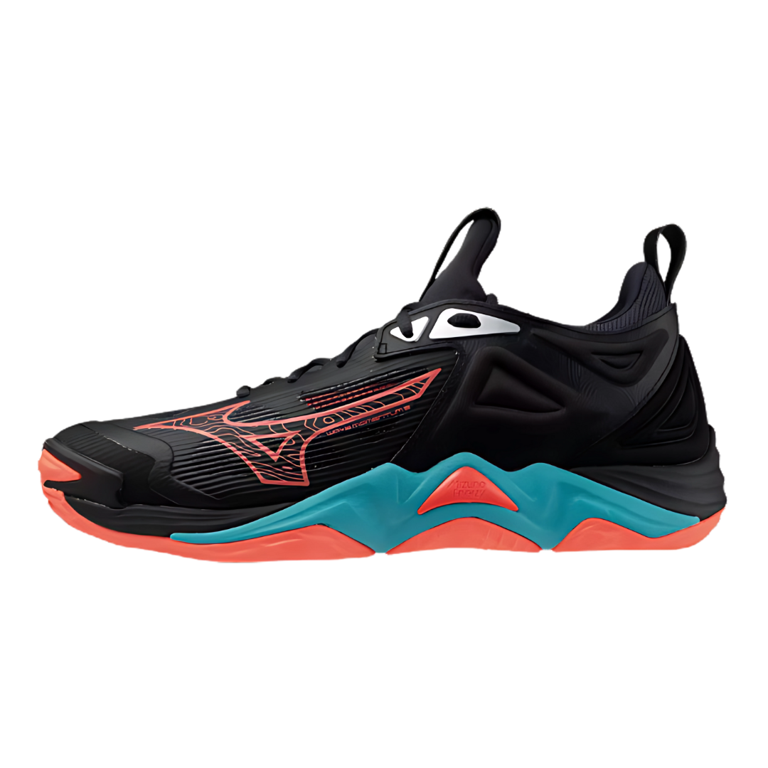 Mizuno Wave Momentum 3 Black/Neon Flame/Peacock Blue [V1GA231206