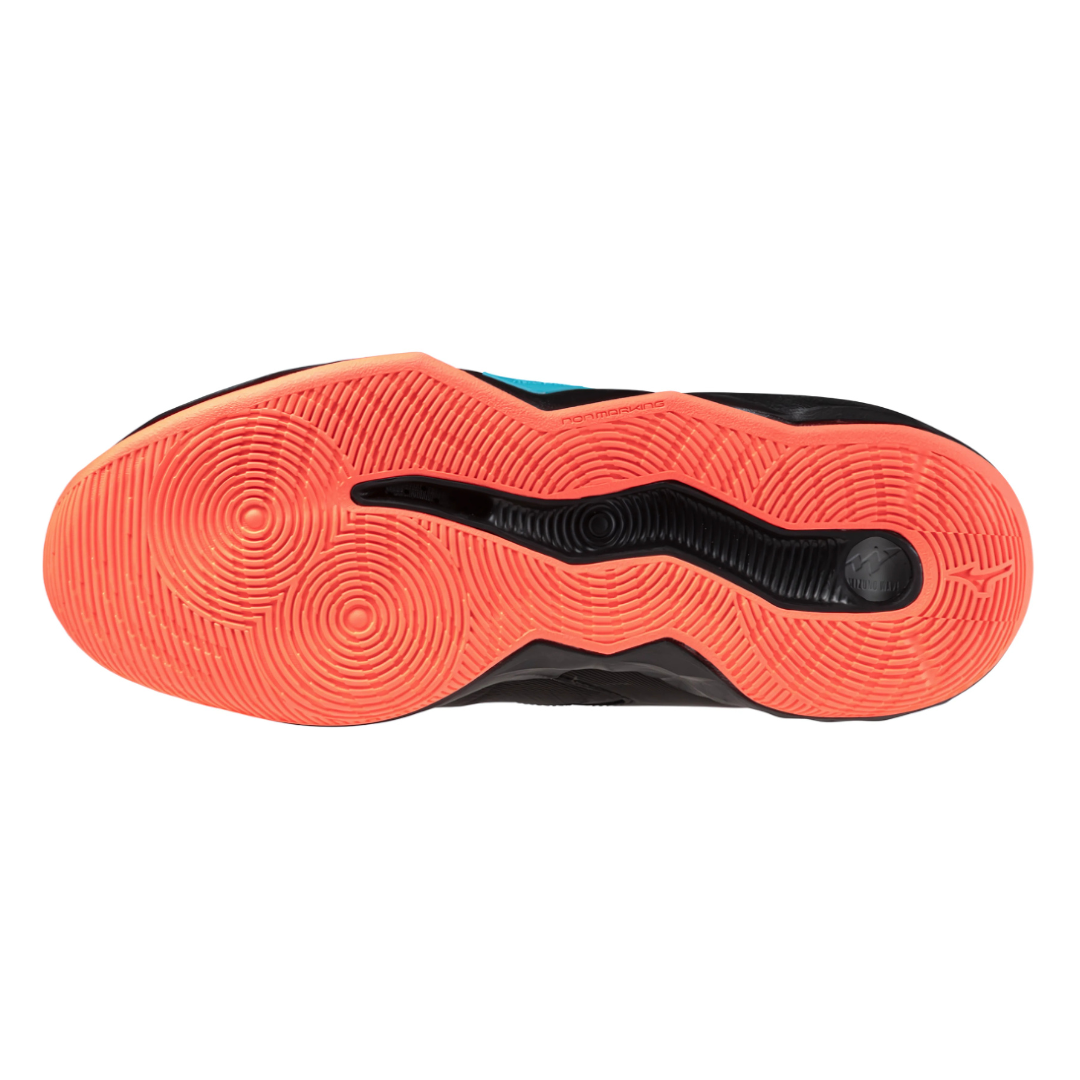 Mizuno Wave Dimension Black / Neon Flame / Peacock Blue