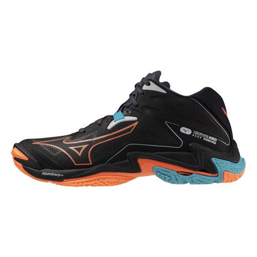 Mizuno Wave Lightning Z8 MID Black / Neon Flame / Peacock Blue [V1GA240506]