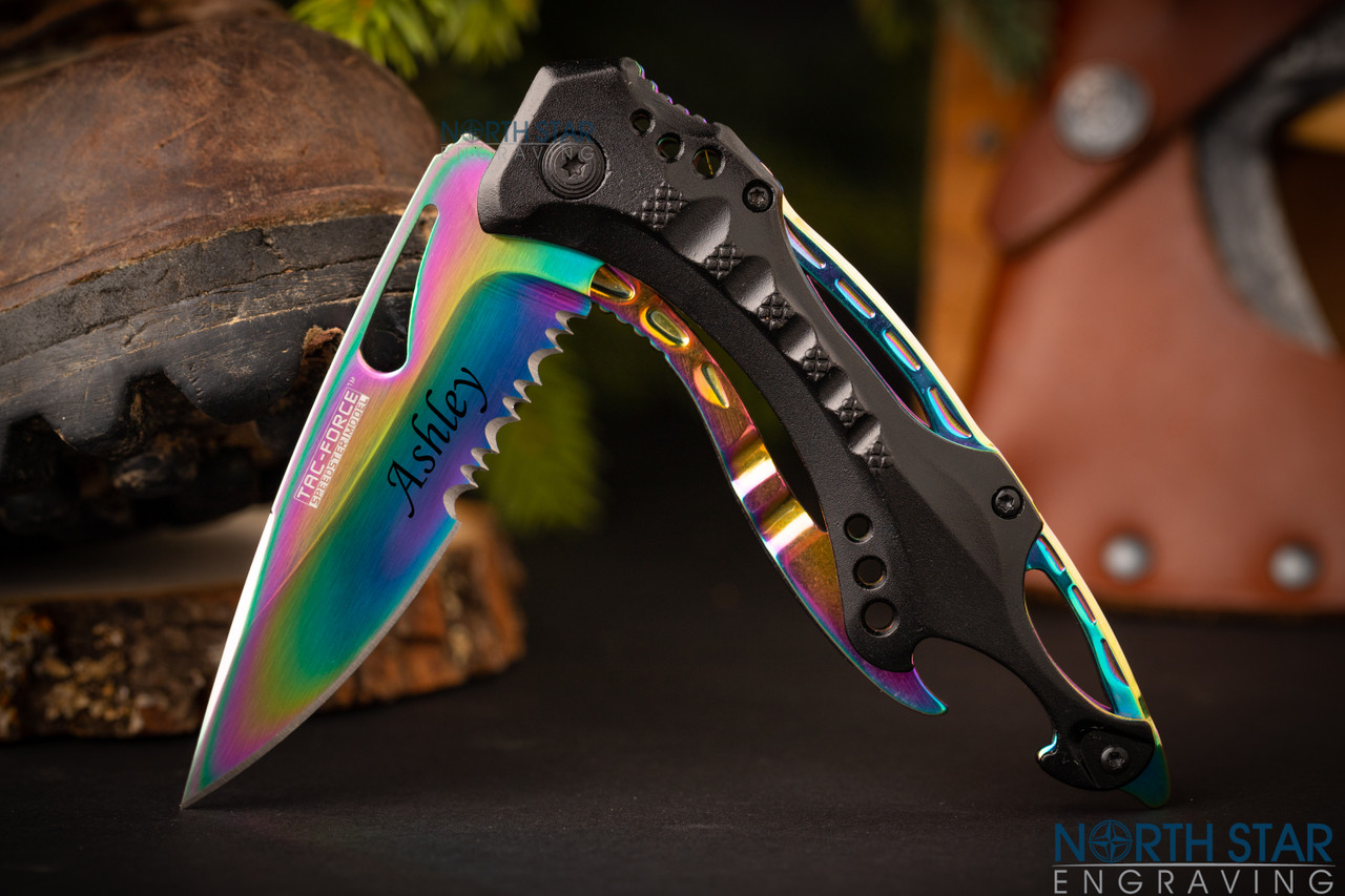 Tac Force Rainbow Titanium Speedster Assisted Opening Pocket Knife