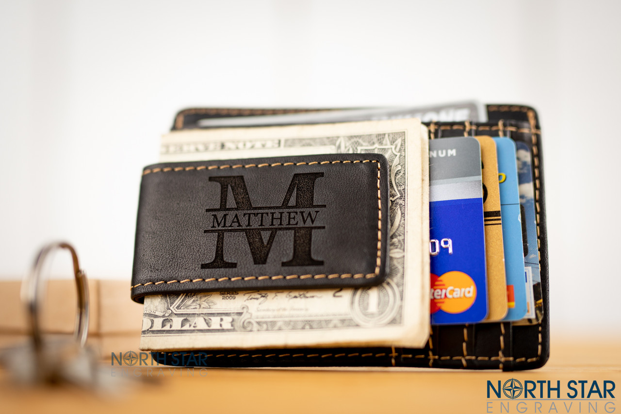 Personalized Leather Wallet & Money Clip