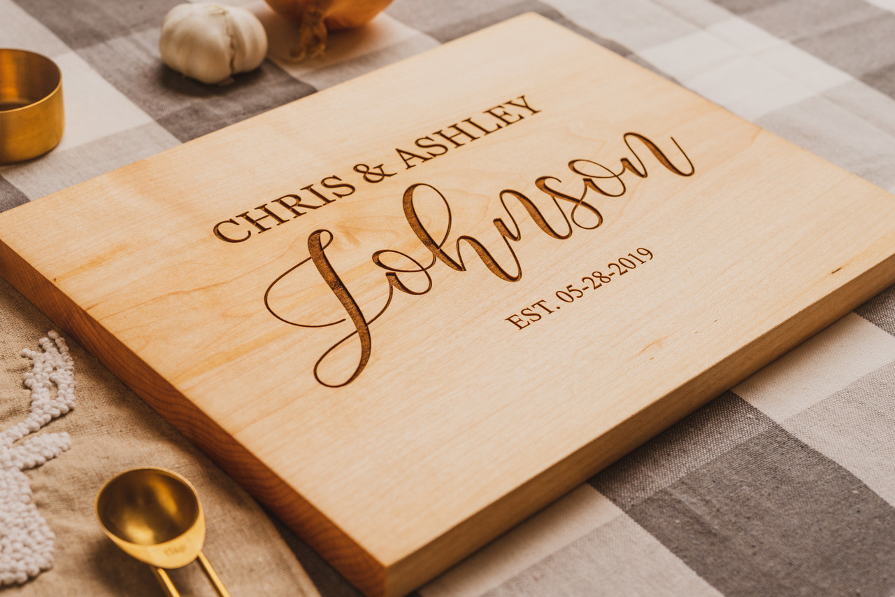 Bridal Shower gift - Personalized Cutting Board - Maple 9X12