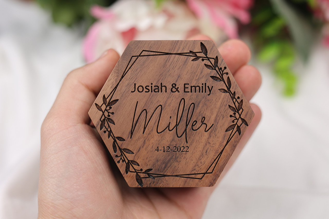 Custom Ring Bearer Box Personalized Wedding engagement wedding rings Wood Ring  Holder Box Rustic Wedding Custom