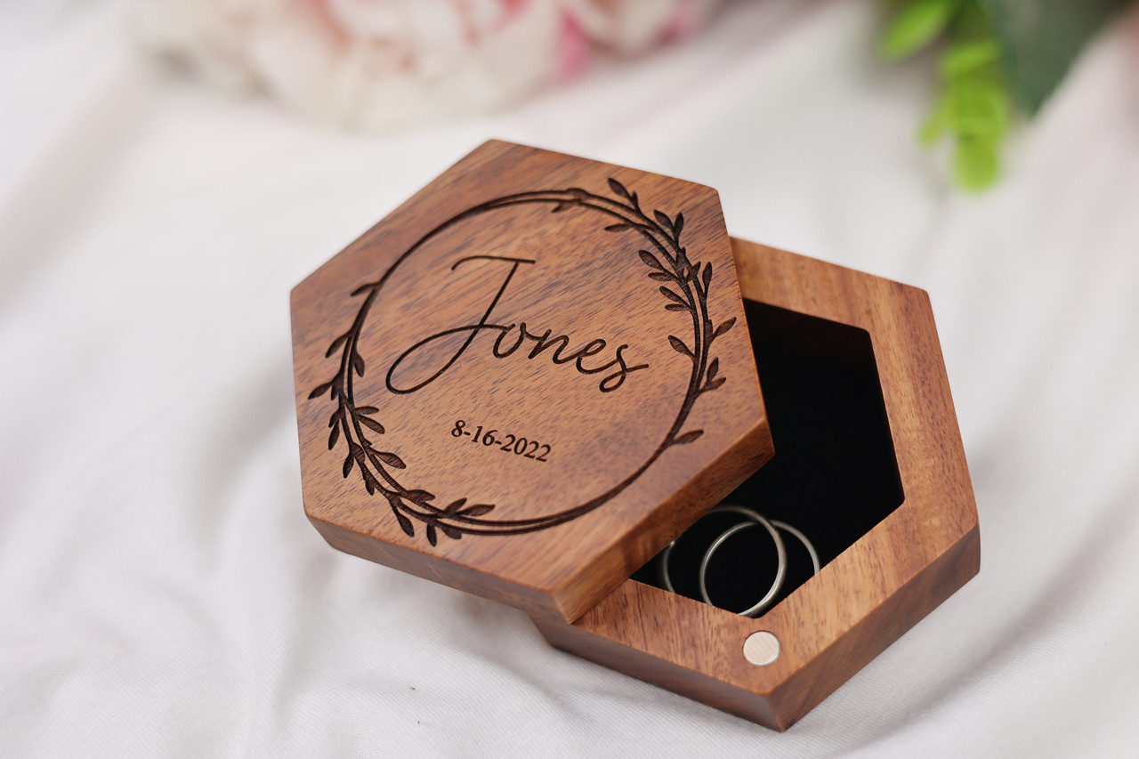 Wood LED Light Proposal Ring Box