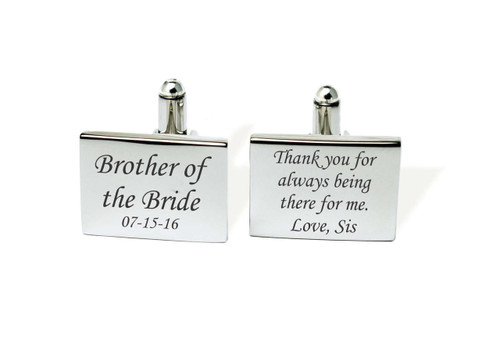 Custom Engraved Cufflinks for the Brother of the Bride