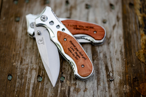 Personalized Engraved Pocket Knife – Christmas Gift for Husband
