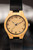 Wooden watches for men - Black Genuine Leather watch