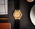 Wooden watches for men - Black Genuine Leather watch