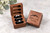 Personalized walnut triple ring box featuring three black velvet ring slots, wedding rings and a custom engraved mountain design. Beautiful wooden ring holder for wedding ceremonies, engagements, ring bearers and personalized keepsake gifts.