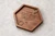 Personalized walnut hexagon ring dish with custom engraved design