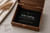 Interior of a walnut wooden keepsake box showing the optional felt lining upgrade for protecting photographs and special keepsakes.