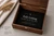 Open walnut keepsake box with optional black felt lining upgrade, personalized wooden storage box for jewelry, photographs, wedding mementos, anniversary memories and treasured family heirlooms.