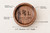 Personalized round walnut ring dish showing product dimensions and features. Measuring 2.75 inches in exterior diameter, 2.3 inches in interior width, and 0.7 inches in height, this genuine walnut wooden jewelry tray features deep laser engraving and a protective clear finish. Custom engraved with initials, floral artwork, names, and wedding date, it is ideal for holding wedding rings, engagement rings, and small jewelry keepsakes.