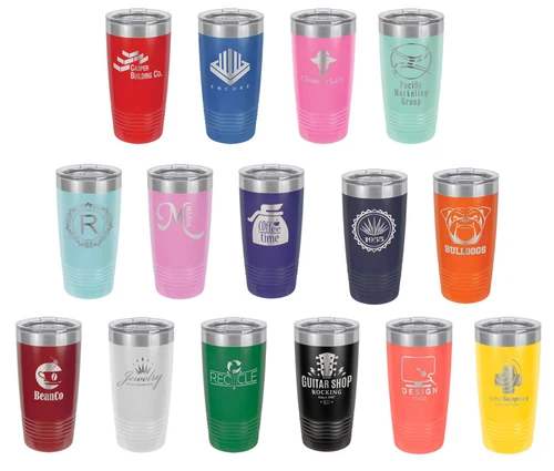 All colors of 20 oz travel mugs