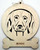 Wood Beagle Dog Ornament with breed name below picture