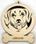 Wood Labrador Dog Ornament with the breed laser engraved on the lower front of the ornament.