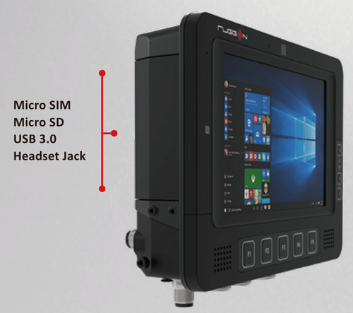 RuggON Vortex VM-311 7" Vehicle Mounted Computer Left View RuggON Vortex VM-311 7" Vehicle Mounted Computer Left View