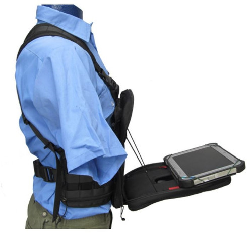 Rugged Handsfree Chest Pack for Getac F110 Rugged Tablet Side View