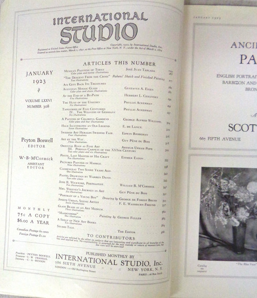 International Studios Magazine Volume 76 Number 308 January 1923