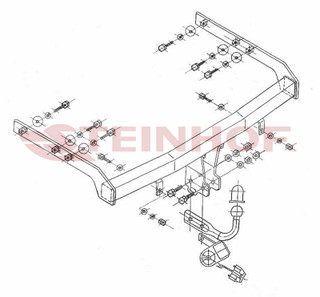 Tow Bar For Seat Alhambra I - Standard Swan Neck Tow Ball