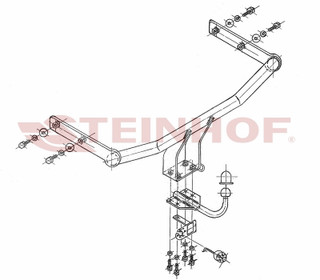 Tow Bar For Skoda Fabia I Estate - swan neck towball for 2 screw - old solution