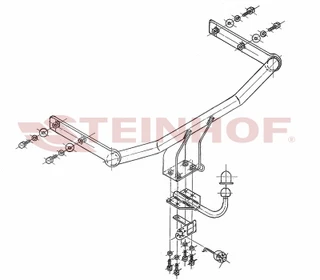 Tow Bar For Skoda Fabia II Estate - swan neck towball for 2 screw - old solution