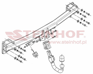 Tow Bar For VW Touareg II excl. Version with spare wheel on the door - vertical detachable towball (automatic)