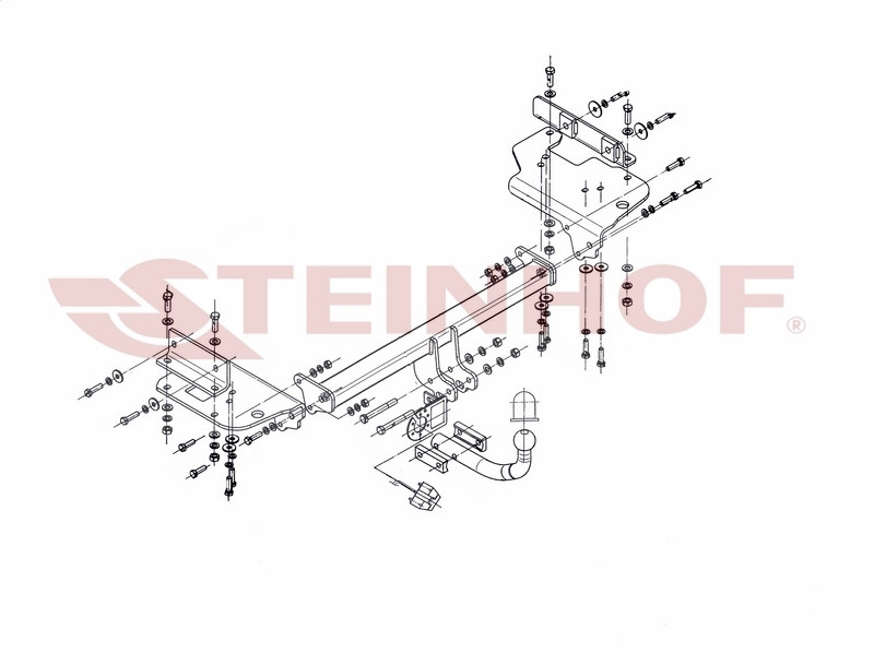 Tow Bar For Kia Sportage II - Standard Swan Neck Tow Ball